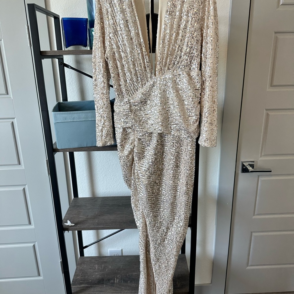Selfie Leslie Silver Sequin Dress